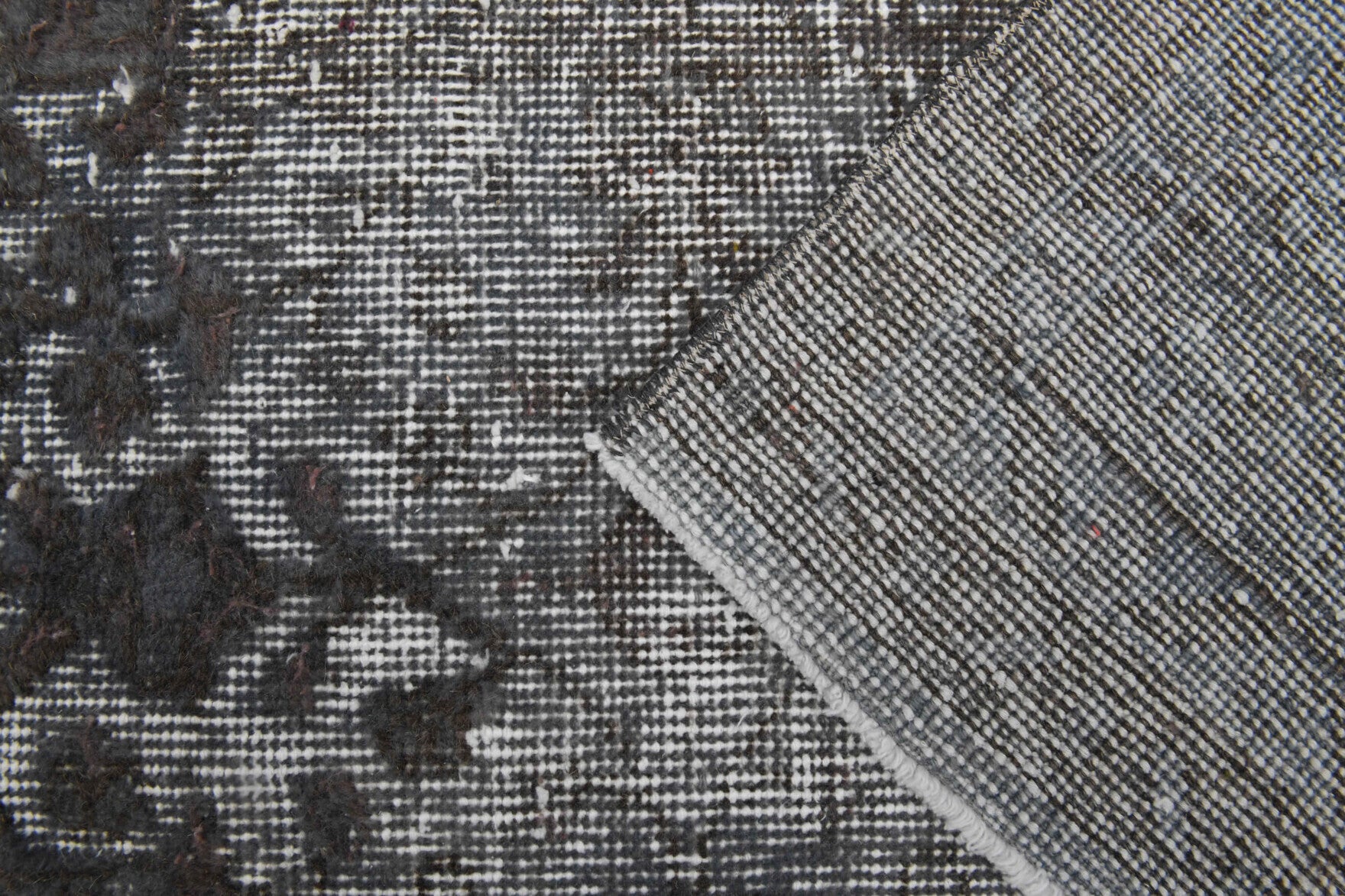 Gray Ethnic Vintage Distressed Anatolian Area Rug