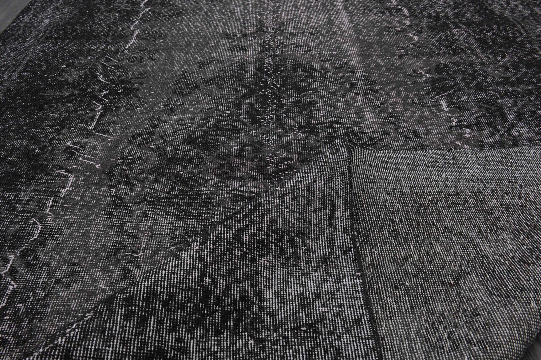 Hand-crafted Anatolian overdyed vintage rug Yelizar in wool, 1970s