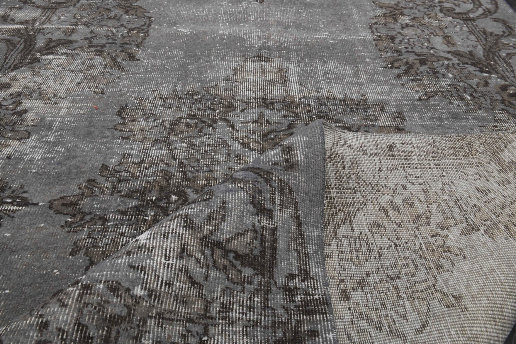 Vintage Anatolian Gray Oriental Area Rug