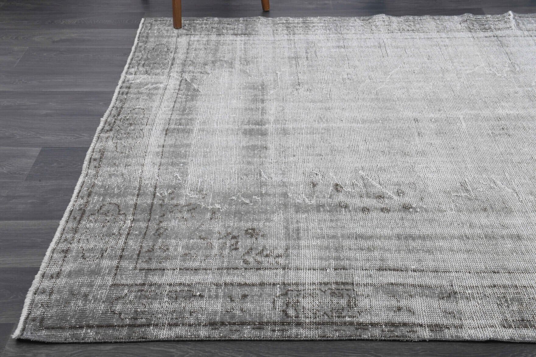 One-of-a-kind 1960s Anatolian distressed vintage area rug in wool, 6'6" x 9'6"