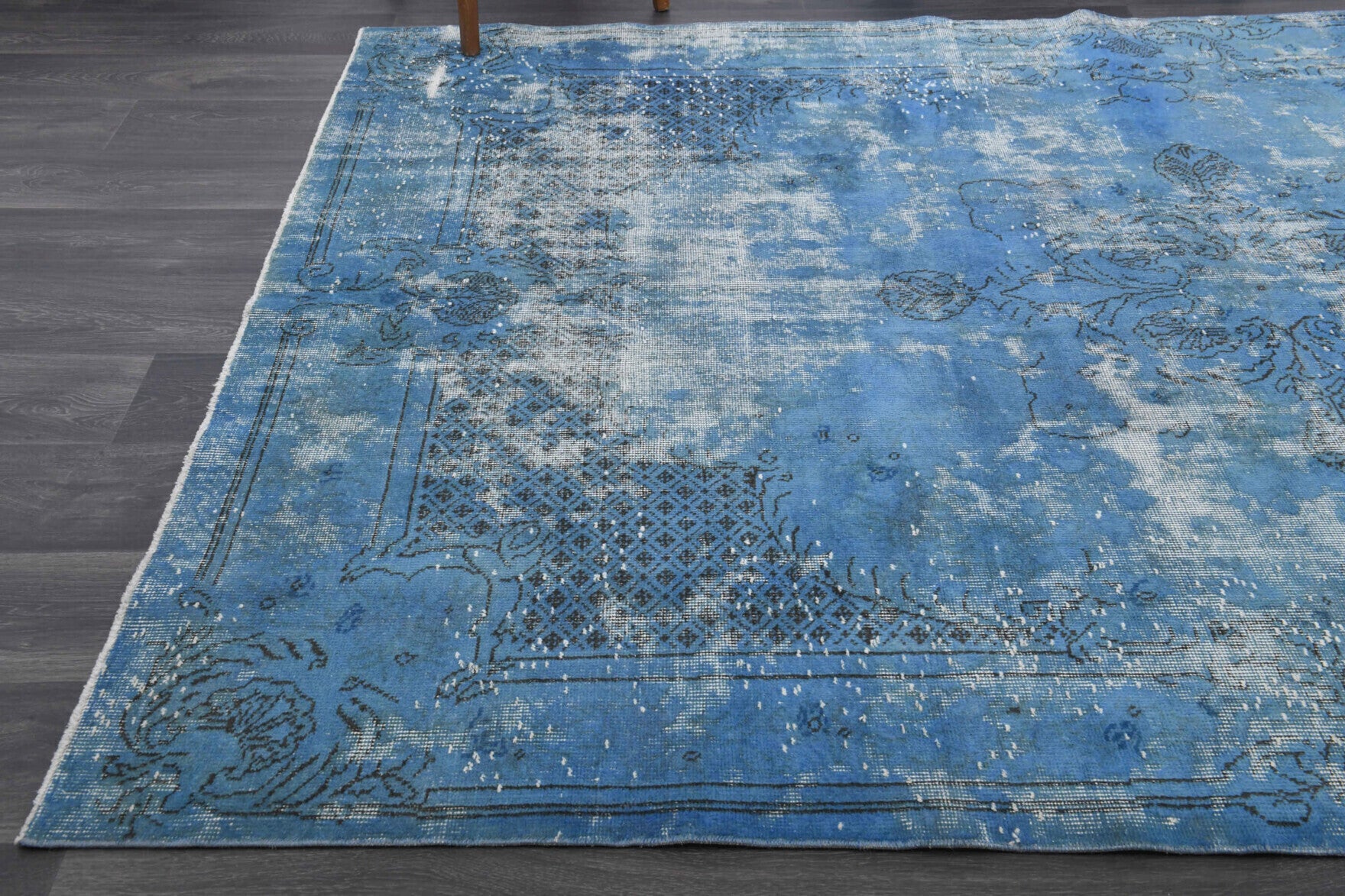 One-of-a-kind 1960s Anatolian distressed vintage area rug in wool, 6'4" x 9'10"