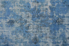 Vintage Distressed Oushak Blue Area Rug