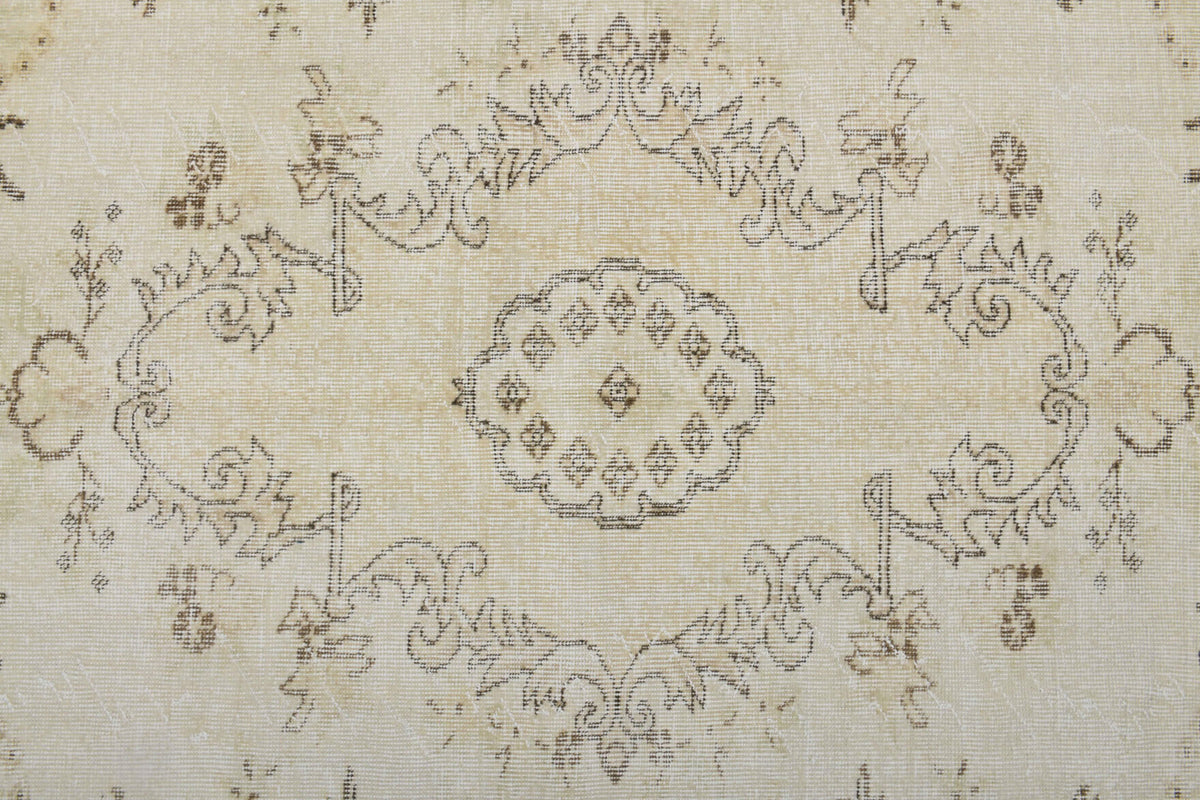 Neutral Beige Vintage Area Anatolian Rug