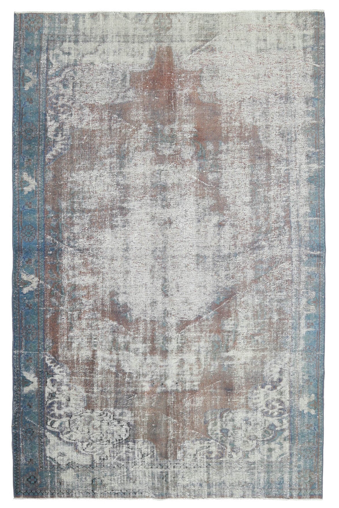 Distressed Oushak Vintage Area Rug