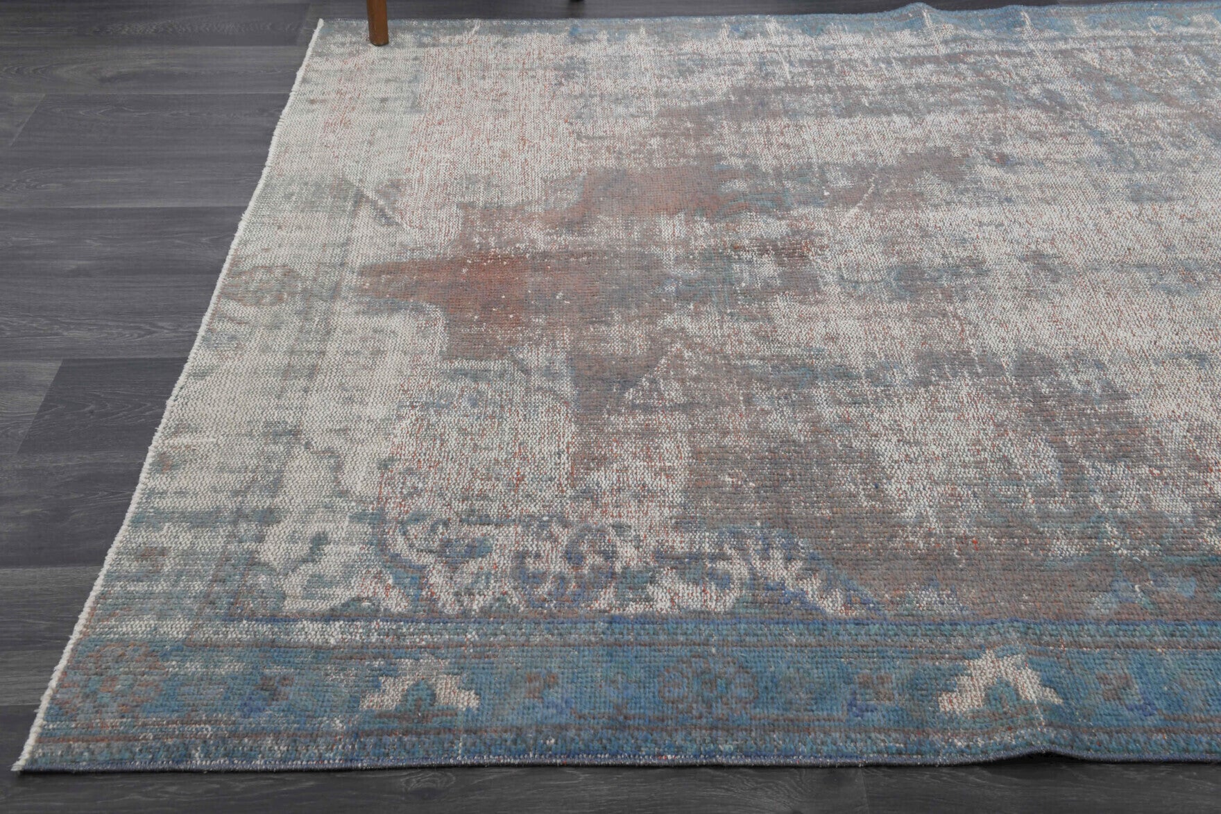 Distressed Oushak Vintage Area Rug