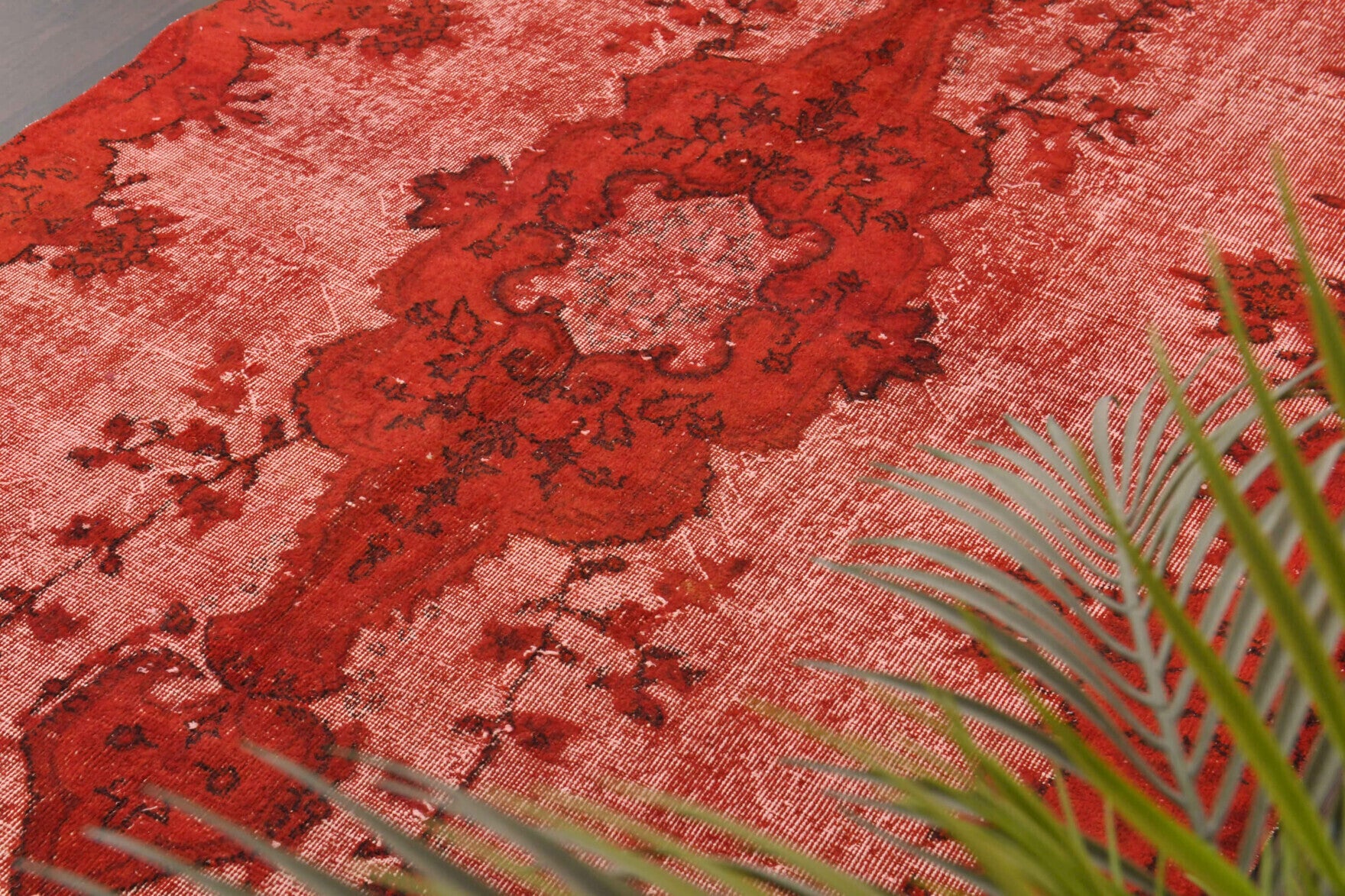 Overdyed Red - Relief Vintage Anatolian Area Rug