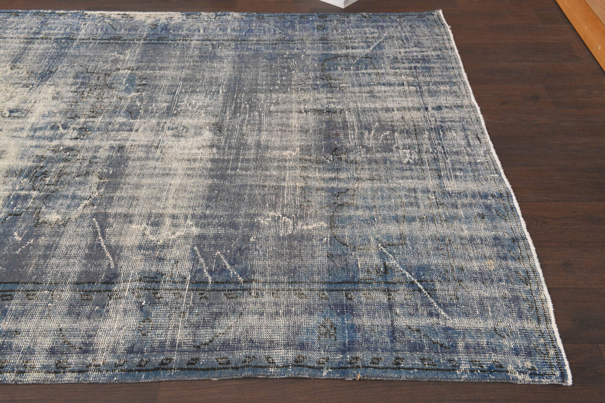Mercan rug: 1950s handmade Anatolian rug with solid motifs and cotton backing