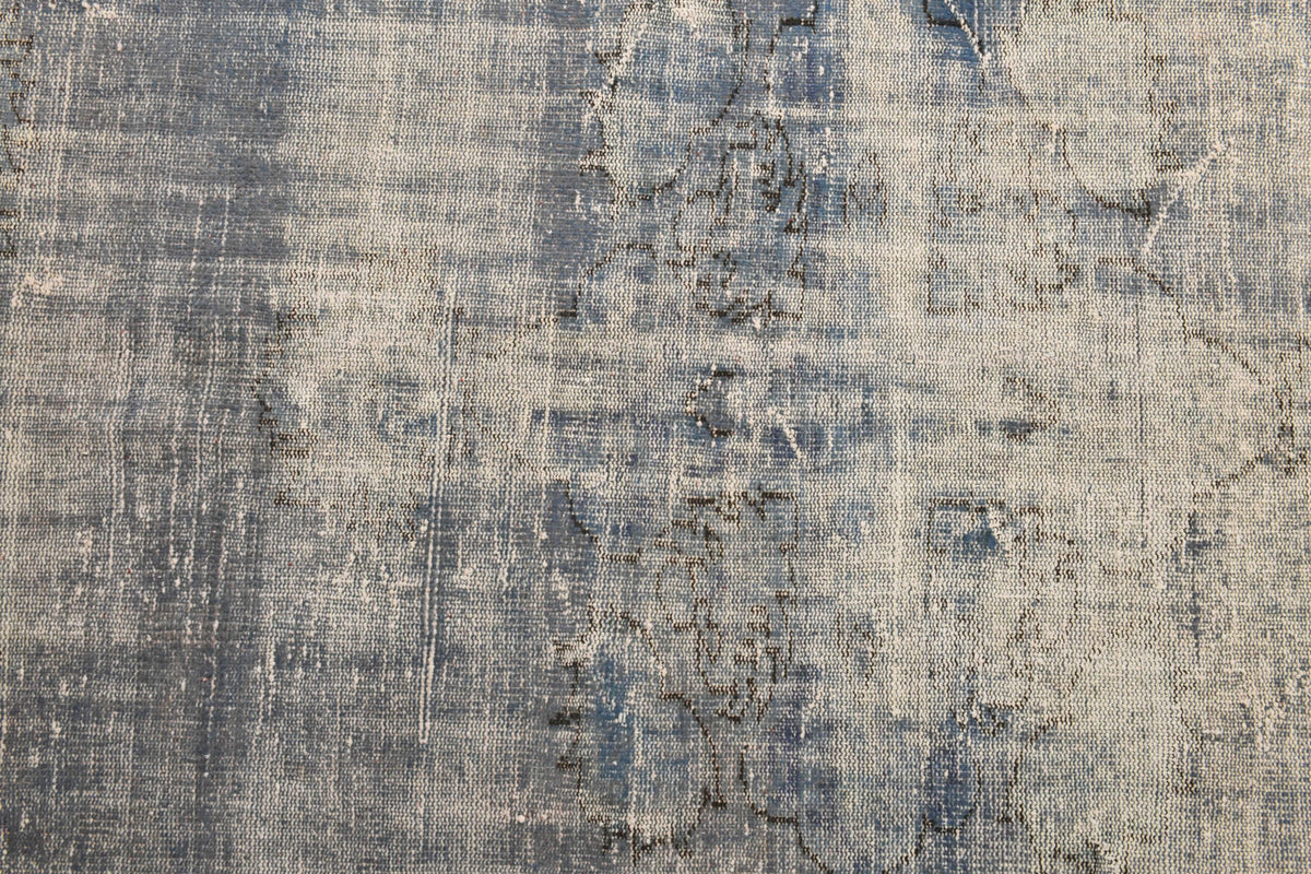 Authentic Anatolian distressed vintage area rug (1950s) with solid design – one-of-a-kind at Fame Rugs