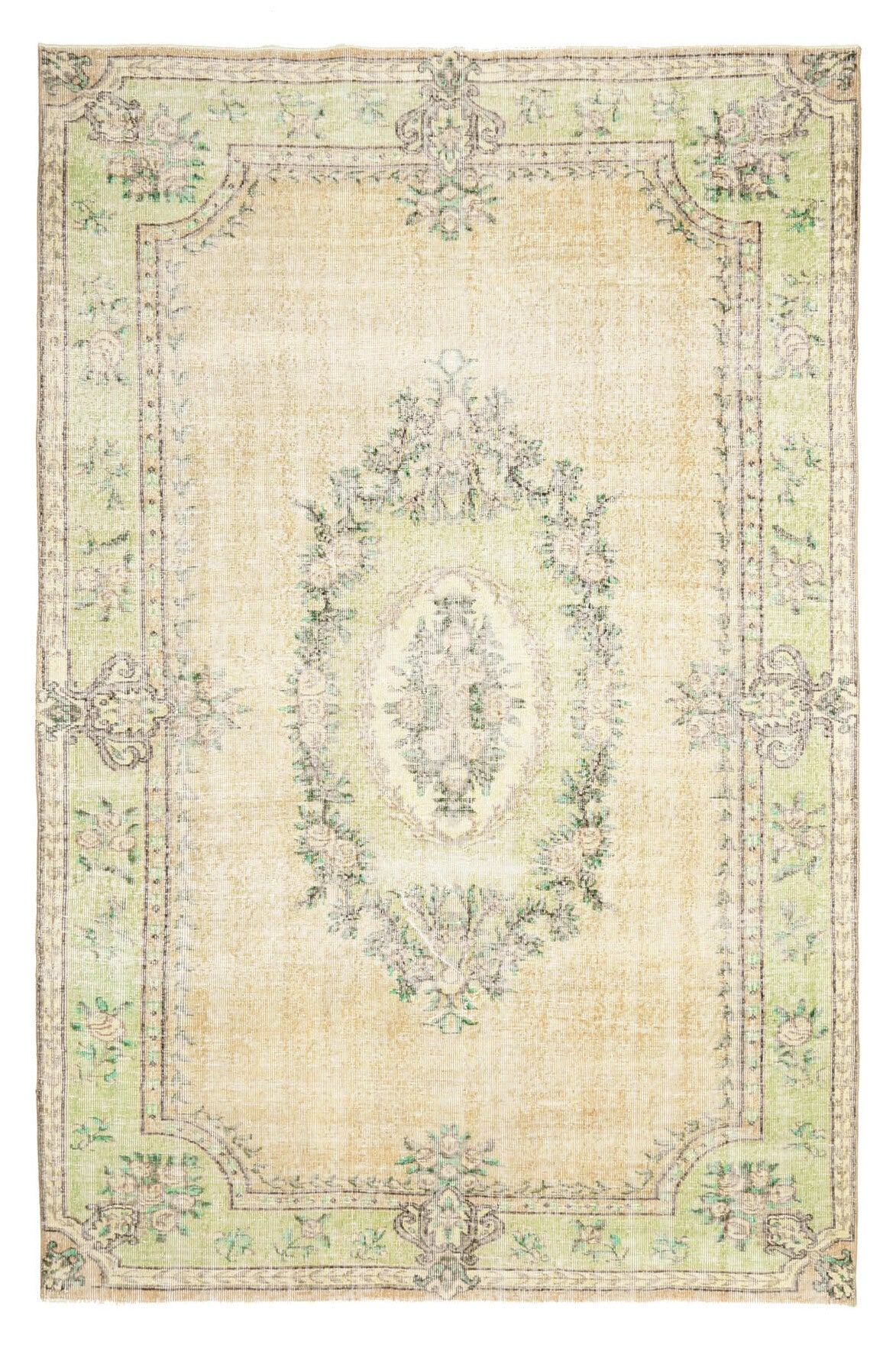 6x9 feet - Medallion Oushak Vintage Area Rug