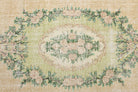 Handmade wool rug from Anatolia, Turkey – Medallion Oushak Vintage Area Rug 6'1" x 9'4"