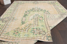 Hand-crafted Anatolian vintage rug Peykergul 6x9 feet in wool, 1970s