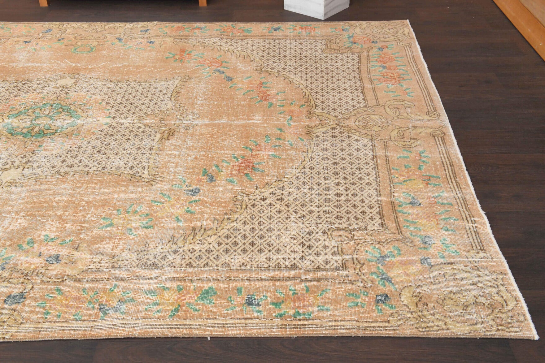 212x315 cm vintage Anatolian area rug – Pinar, low pile, wool