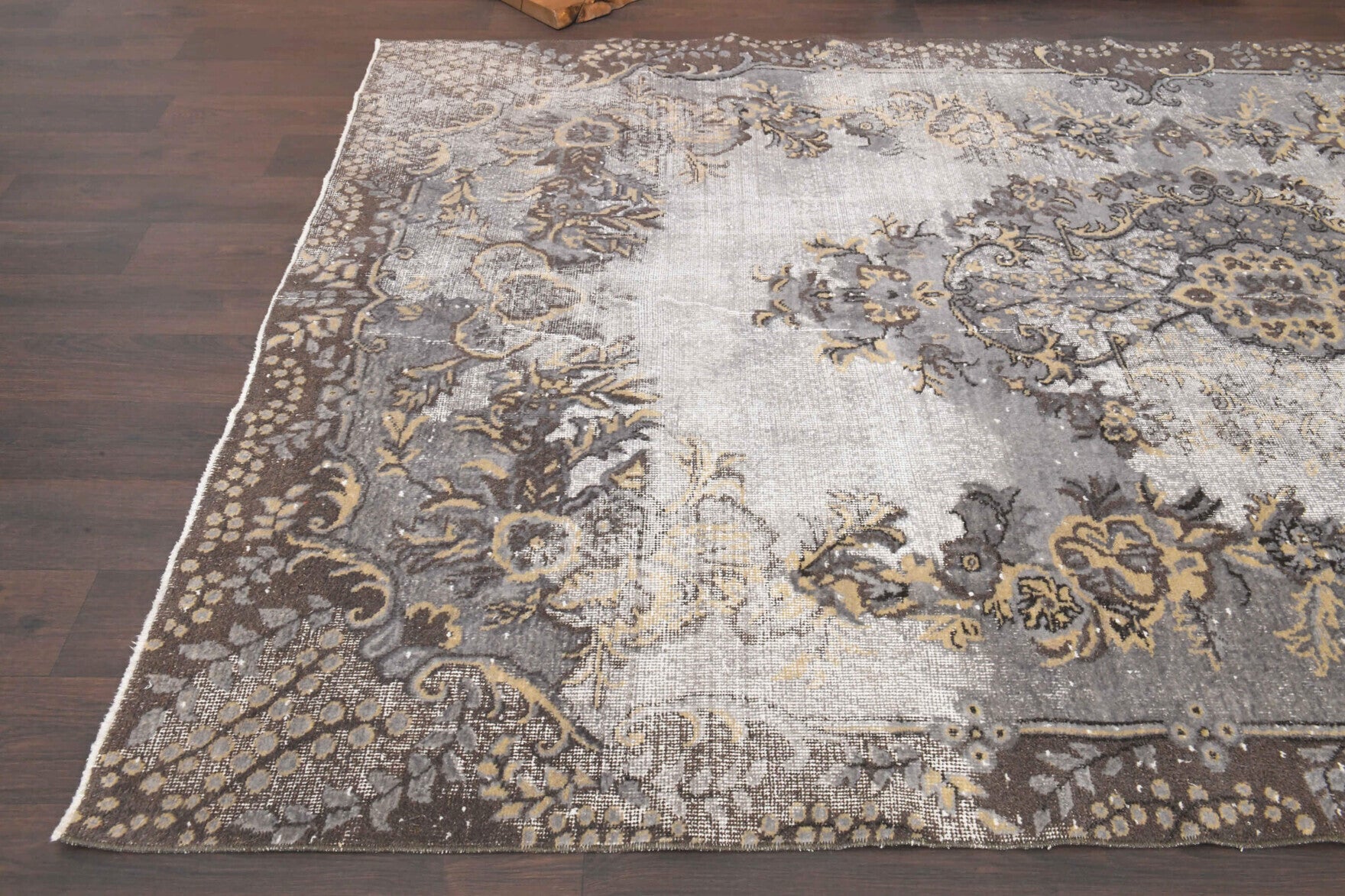 One-of-a-kind 1970s Anatolian distressed vintage area rug in wool, 6'6" x 10'6"
