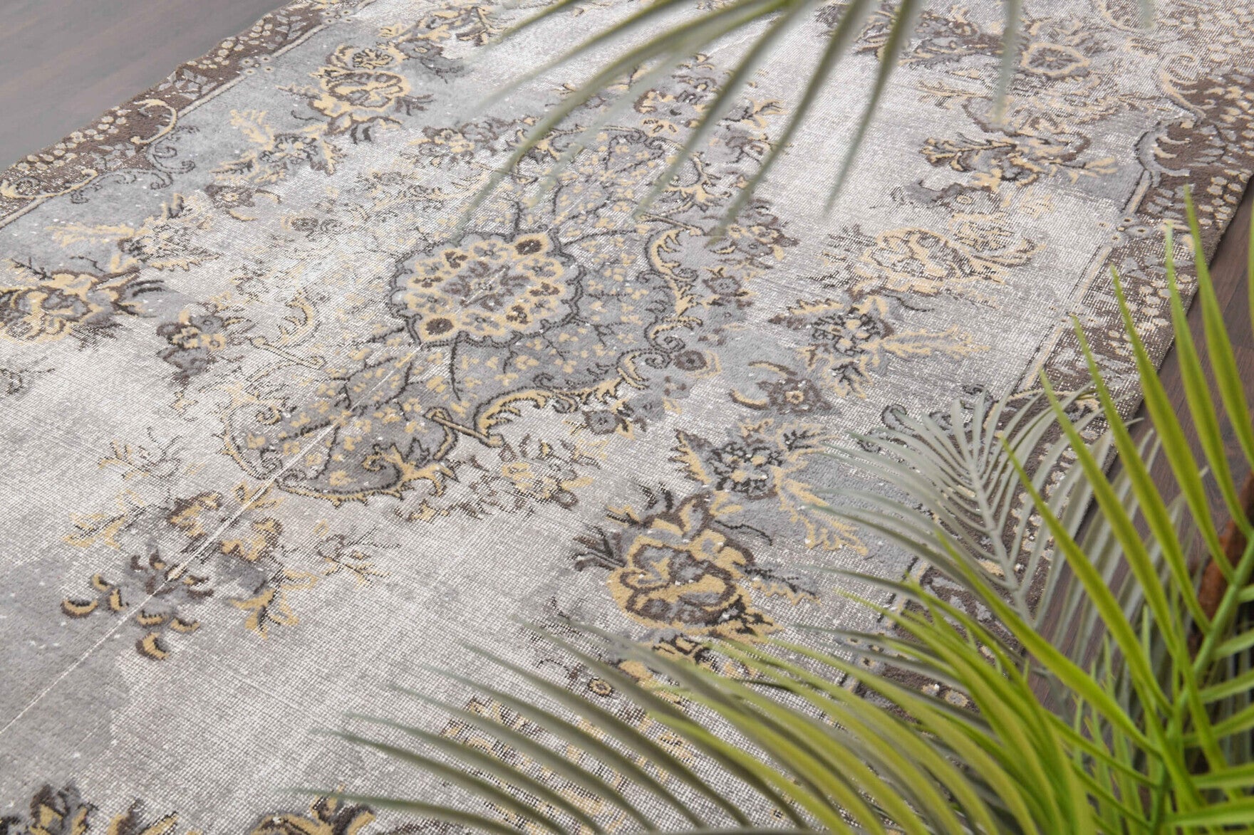 Authentic Anatolian distressed vintage area rug (1970s) with oriental design – one-of-a-kind at Fame Rugs