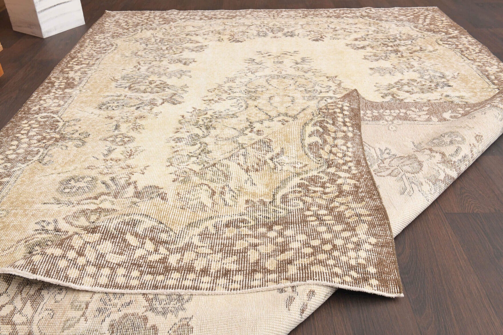Handmade wool rug from Anatolia, Turkey – 6x9 feet Vintage Area Rug 6'4" x 9'4"