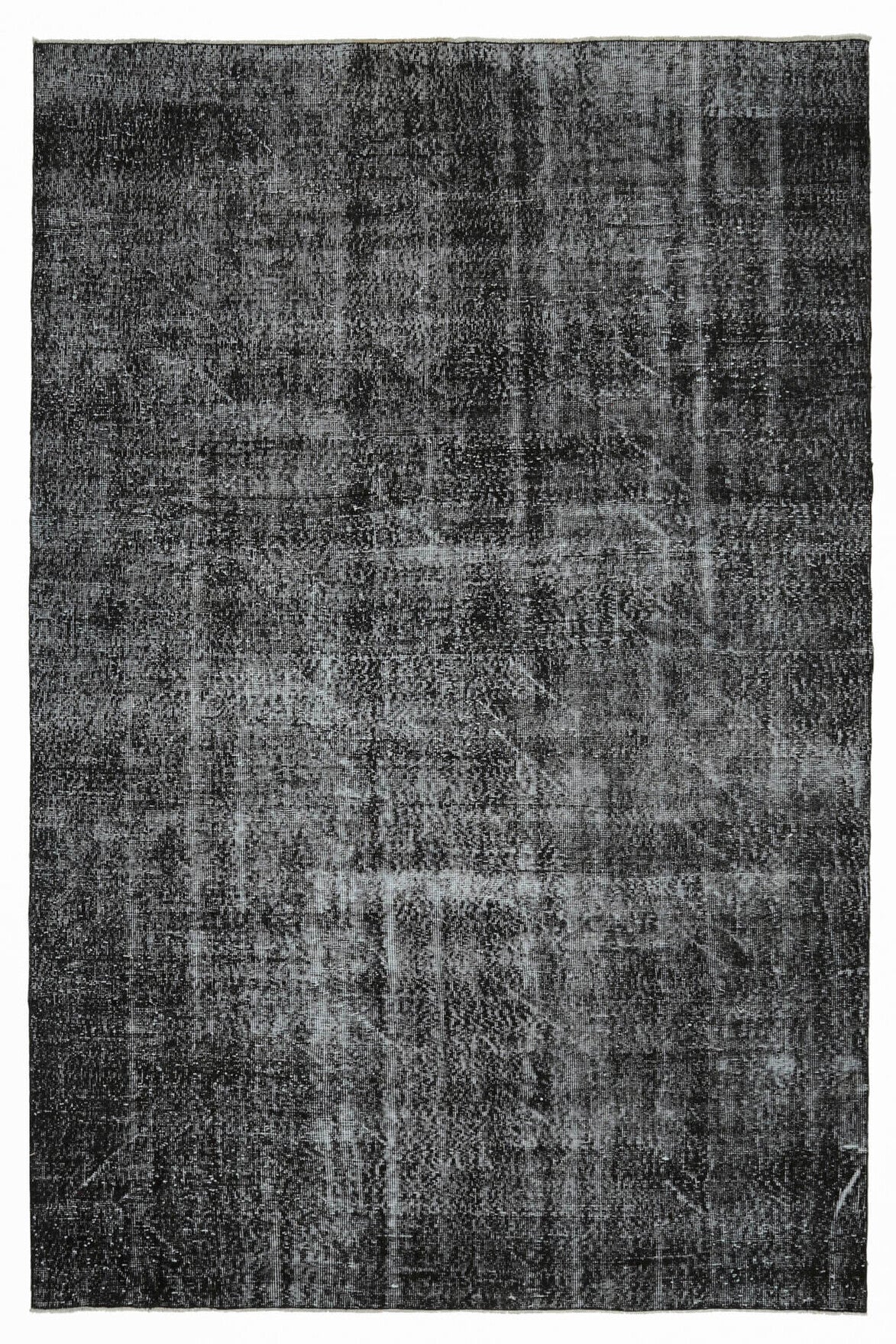 Solid Black Vintage Anatolian  Rug