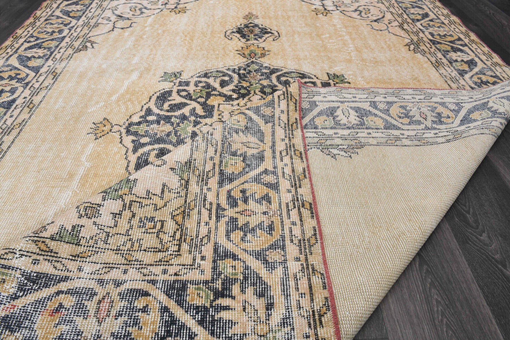 Mid 20th Century Antique Oushak Wool Rug