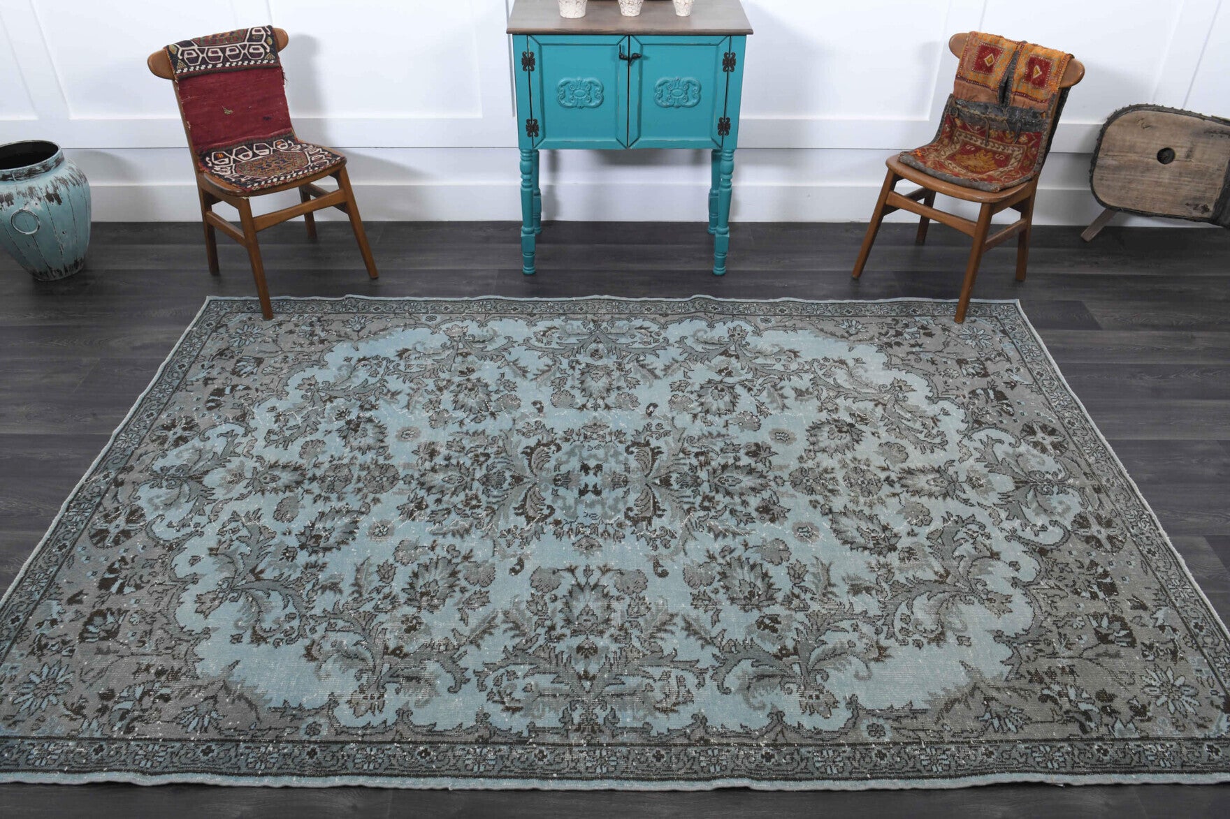 Oriental Blue Turkish Anatolian Area Rug