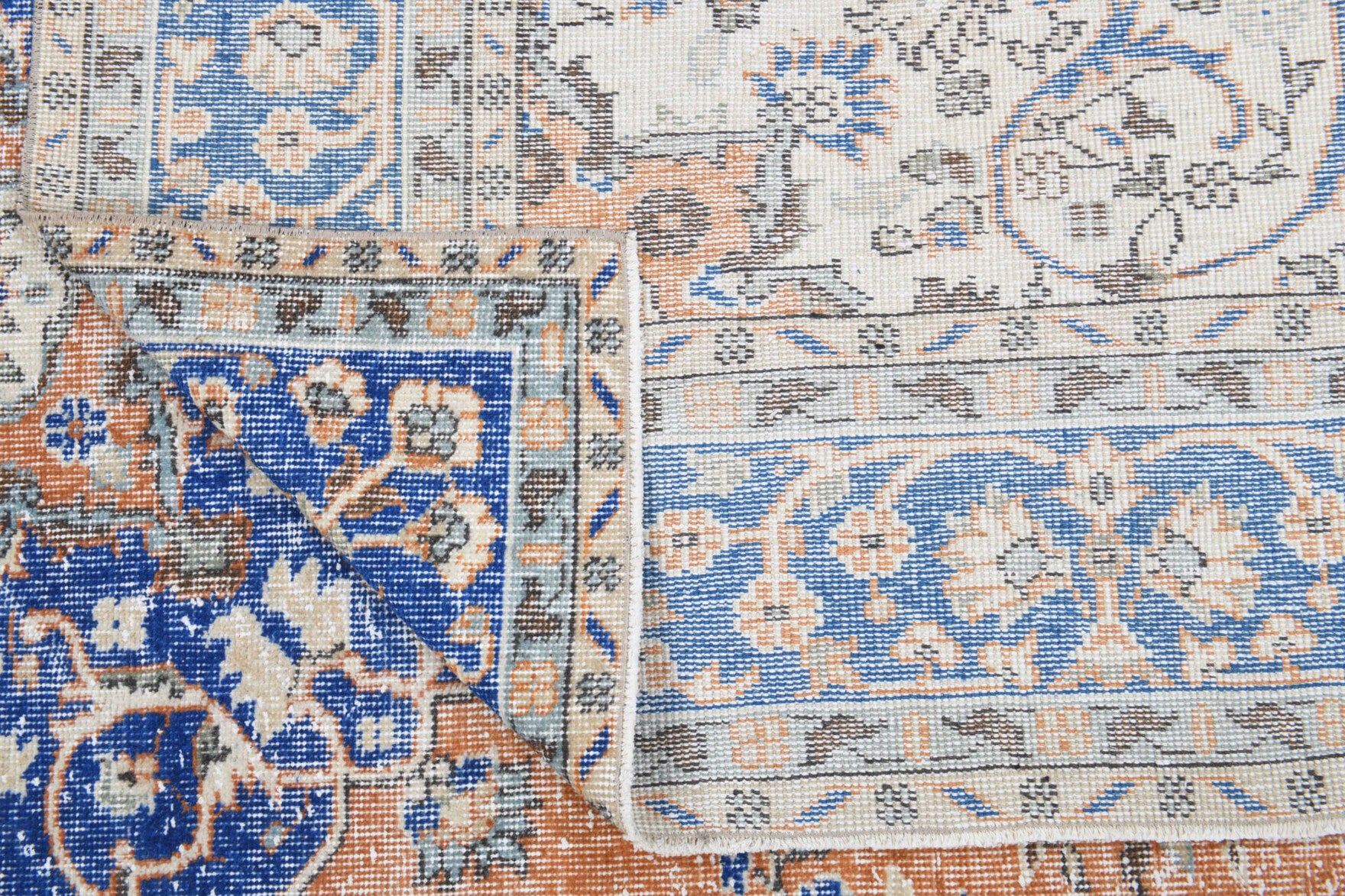 255x349 cm vintage Persian area rug – Phemepnoe, low pile, wool