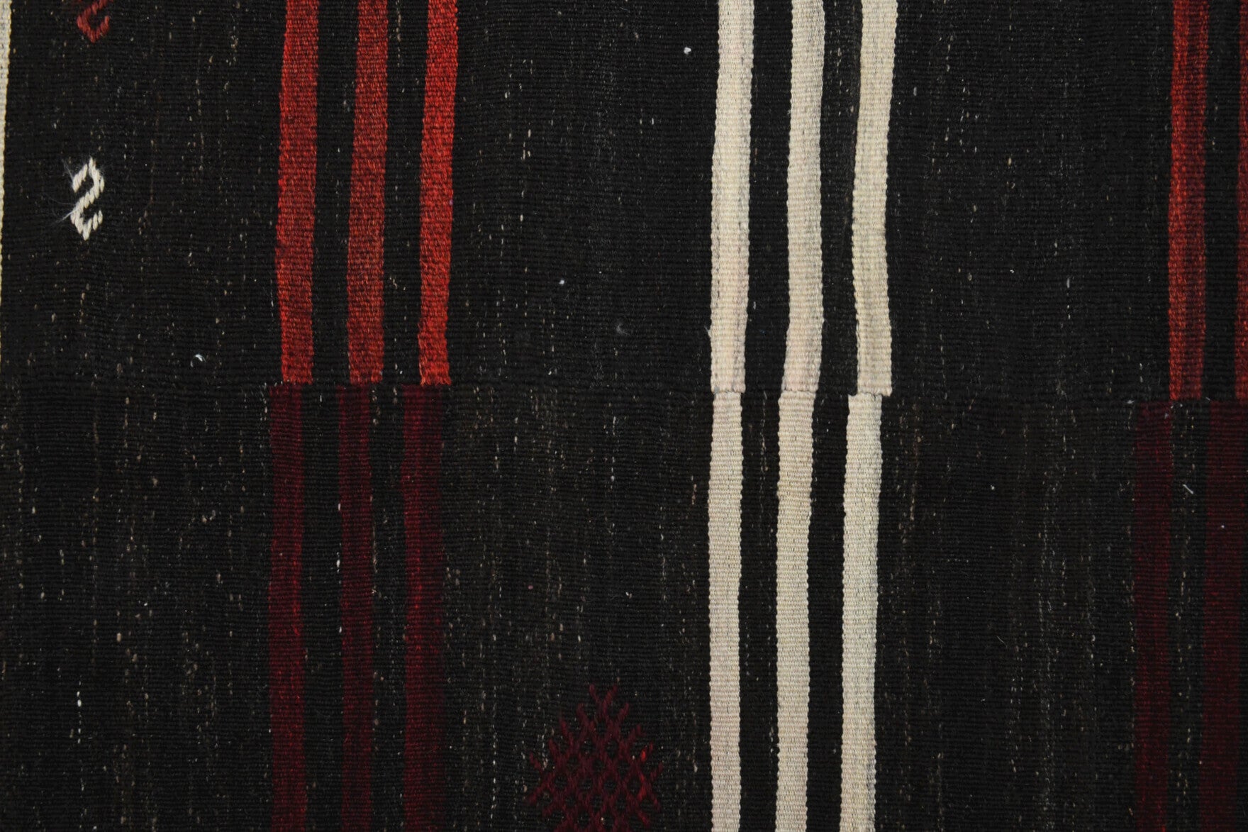 Authentic Anatolian vintage kilim rug (1960s) with striped design – one-of-a-kind at Fame Rugs
