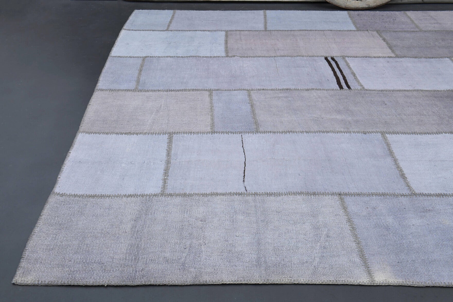 One-of-a-kind 1970s Anatolian vintage patchwork area rug in wool, 9'8" x 13'