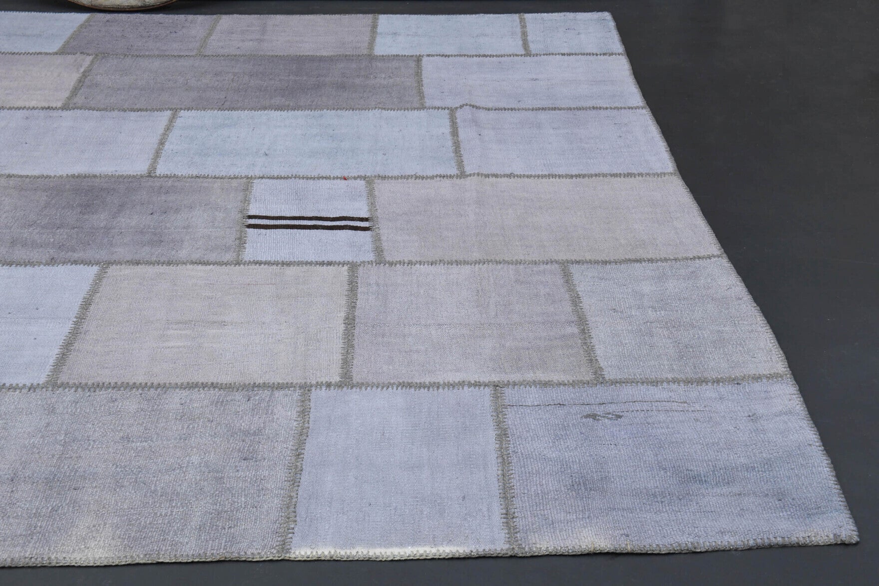 294x395 cm vintage patchwork Anatolian area rug – Sunbulisik, low pile, wool