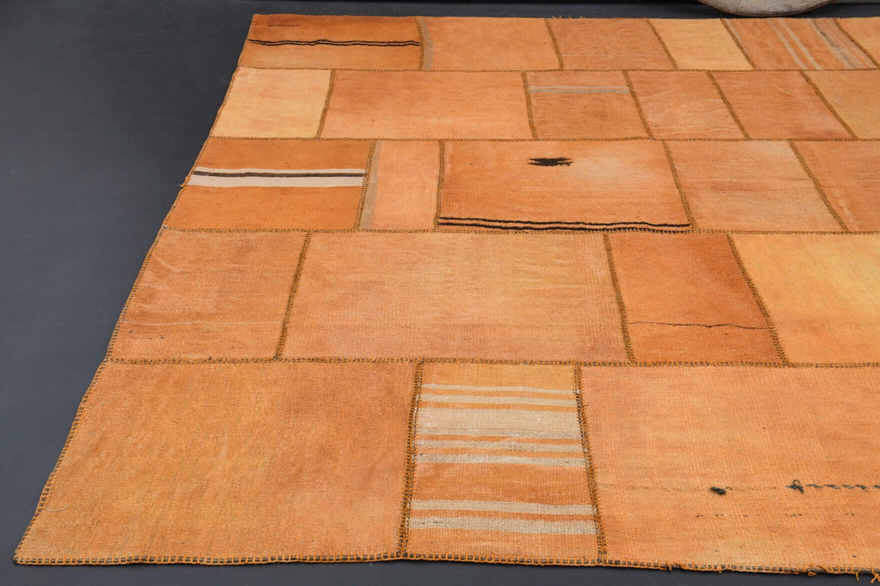 One-of-a-kind 1970s Anatolian vintage patchwork area rug in wool, 9'4" x 13'1"