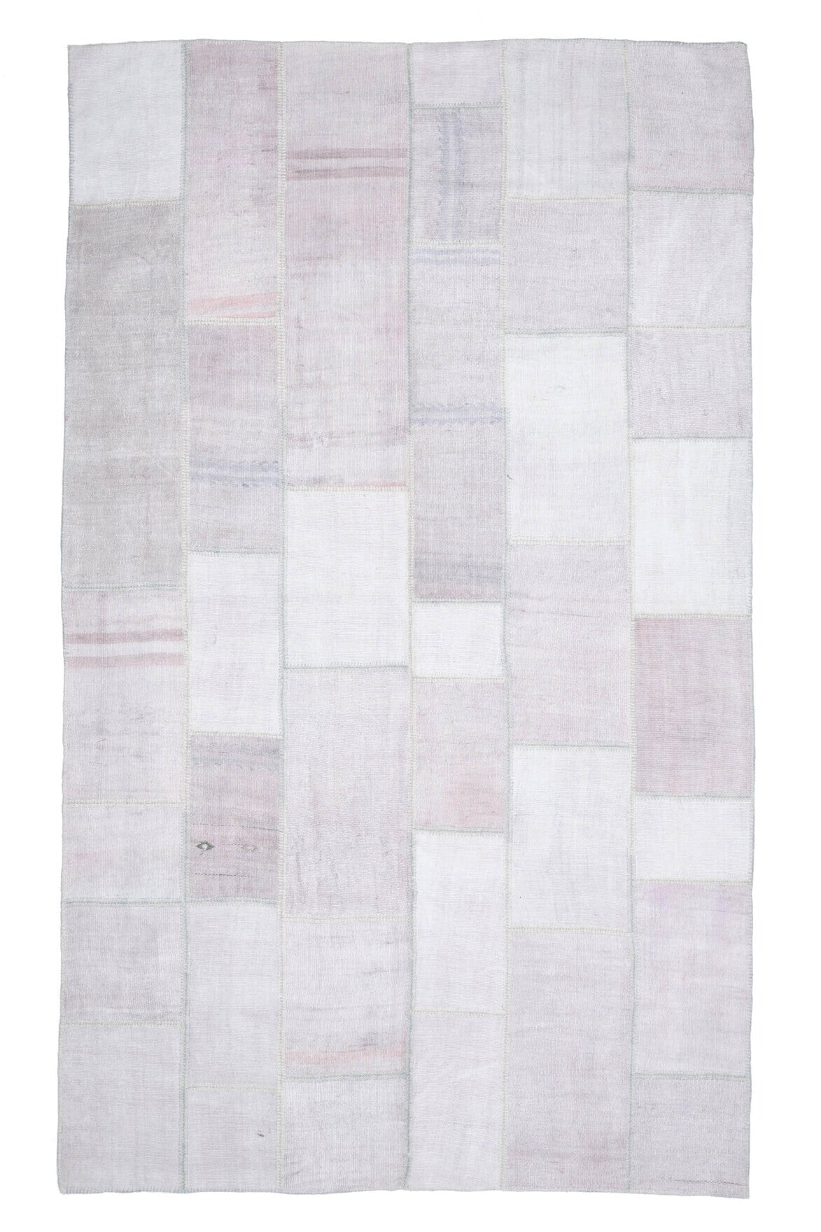 White Patchwork Area Rug