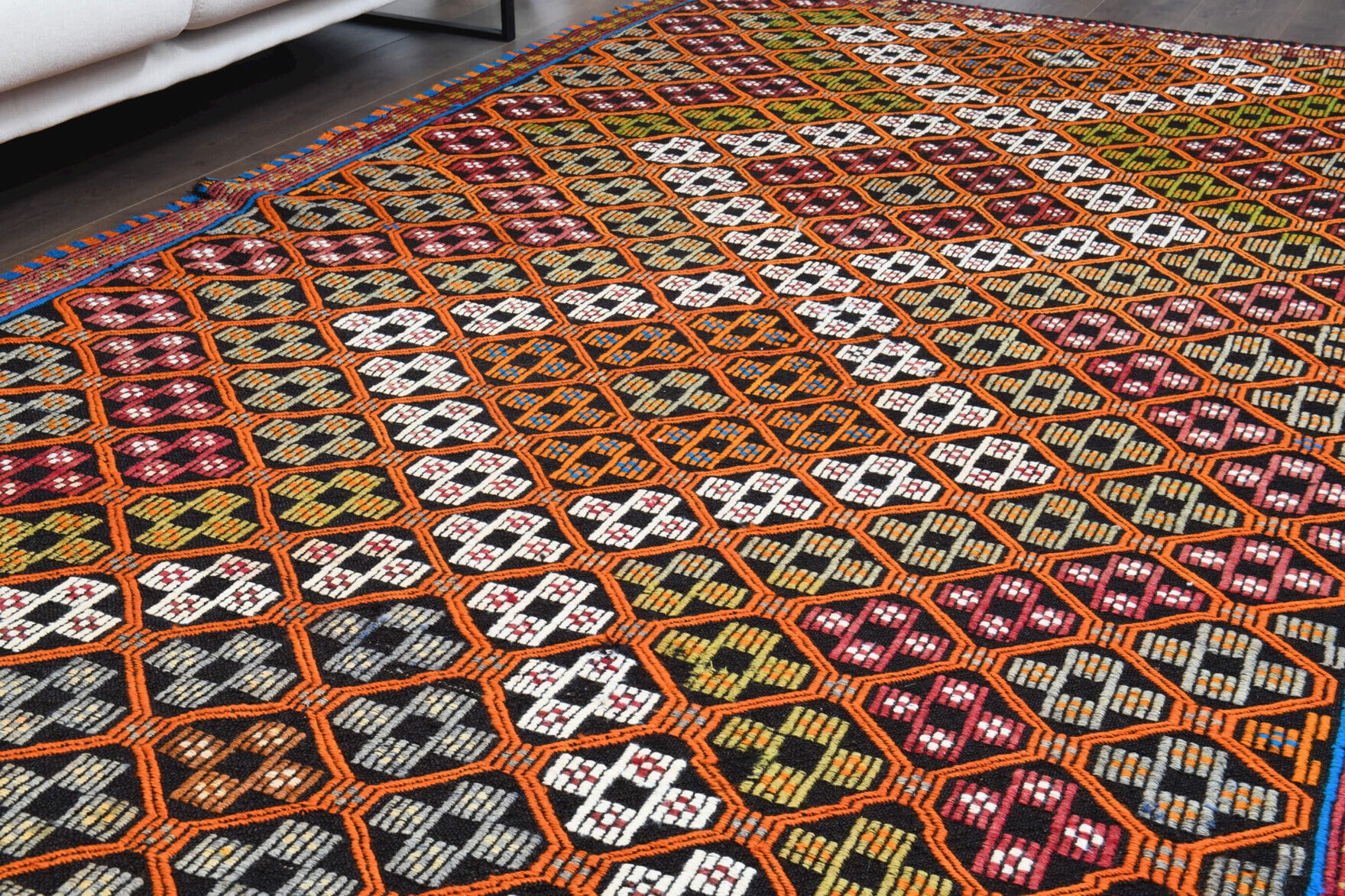179x353 cm vintage Anatolian kilim rug – Zeynepbahar, flatweave, wool