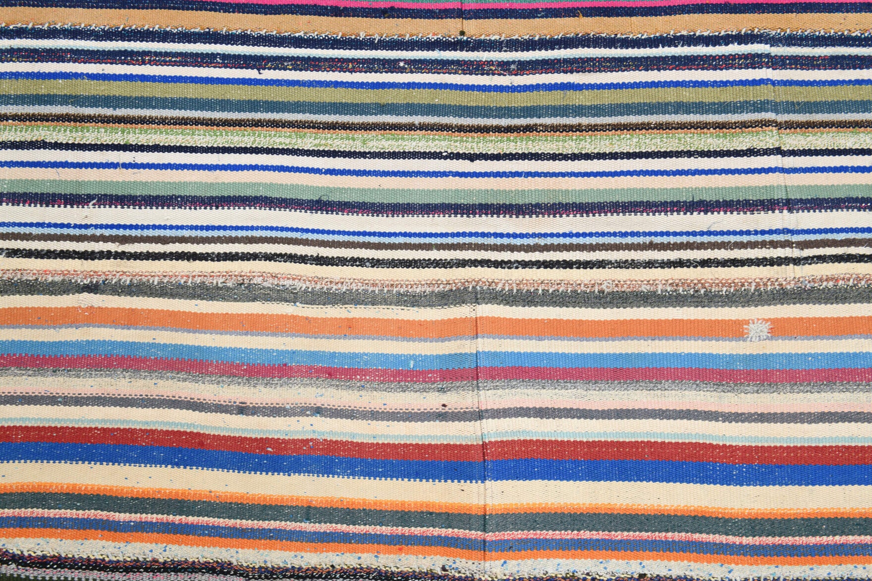 Zeytinperver – vintage striped kilim for living room or bedroom, 8'3" x 10'10" (251x330 cm)