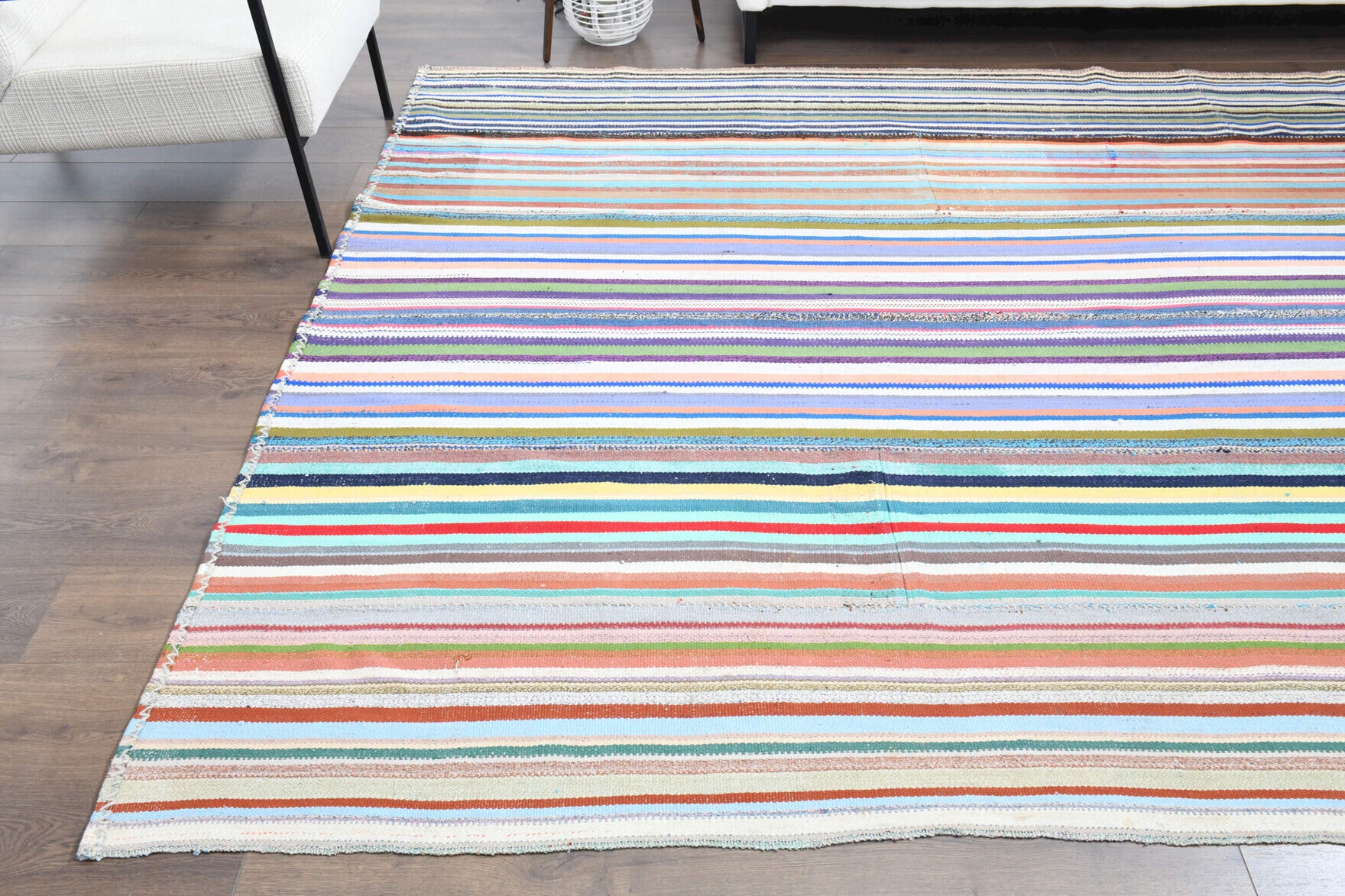 238x359 cm vintage Anatolian kilim rug – Lysiphaessa, flatweave, wool