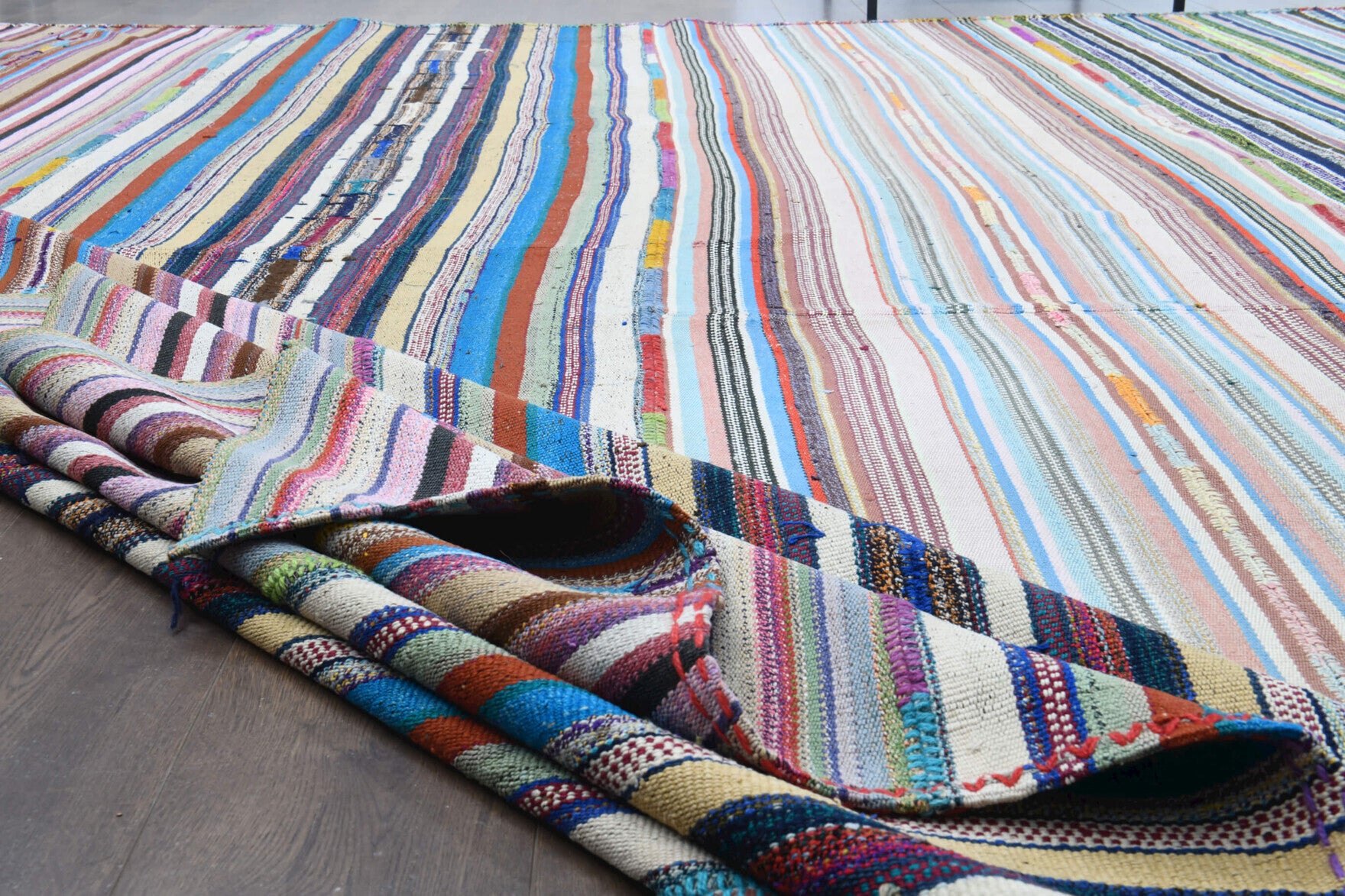 Vintage Oversized Area Kilim Rug