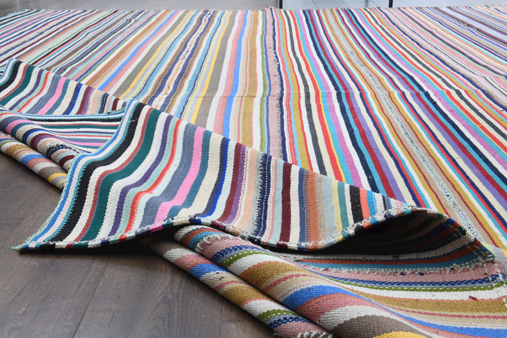 Vintage Oversized Area Kilim Rug