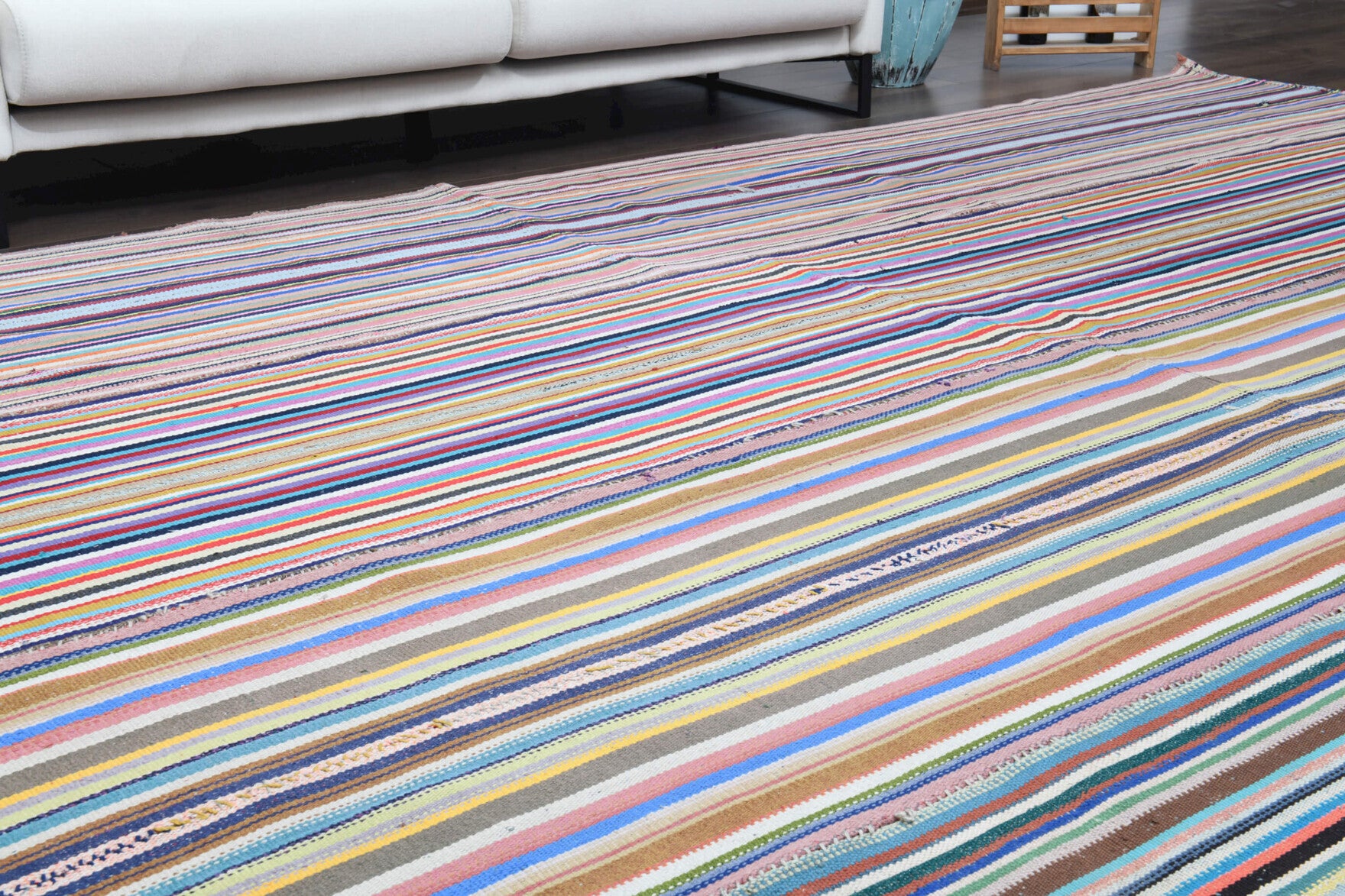 Vintage Oversized Area Kilim Rug