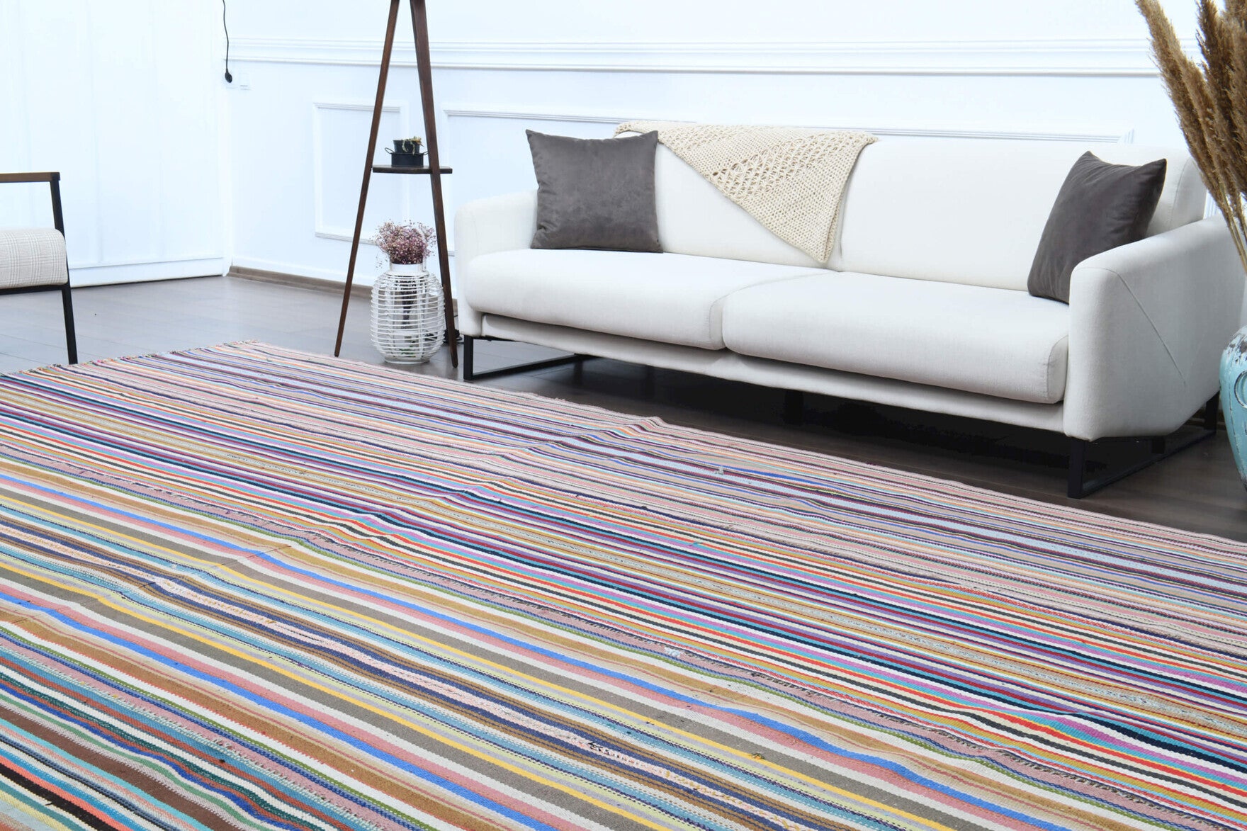 Vintage Oversized Area Kilim Rug