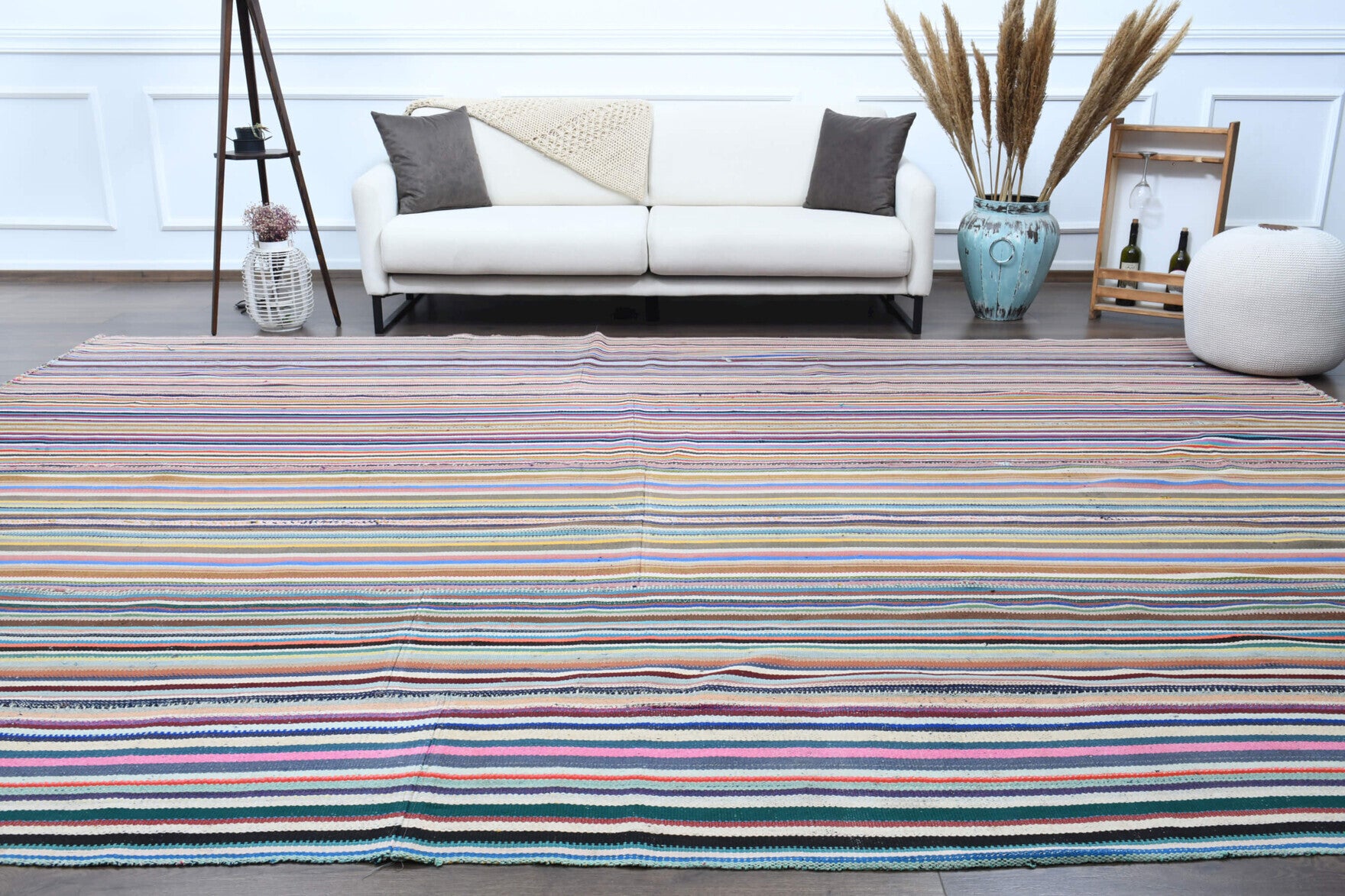 Vintage Oversized Area Kilim Rug