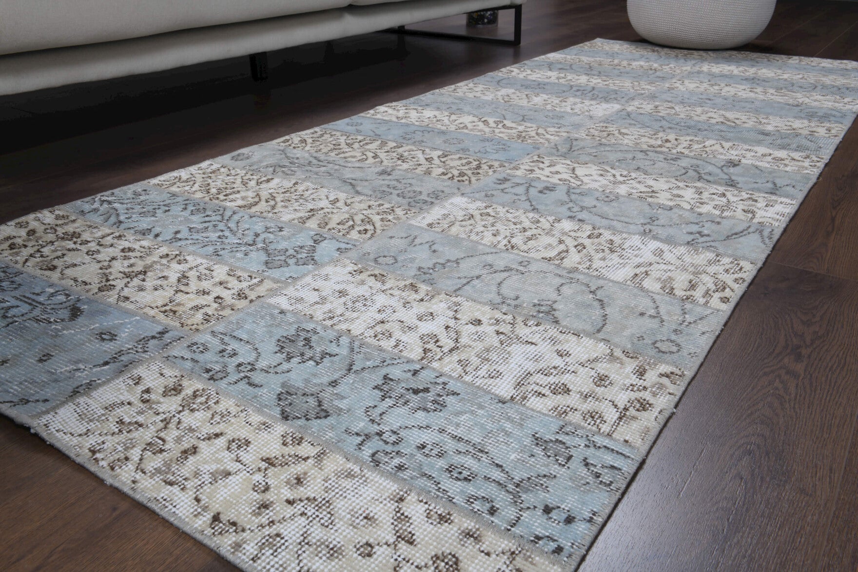 One-of-a-kind 1970s Anatolian vintage patchwork runner rug in wool, 3'3" x 8'6"