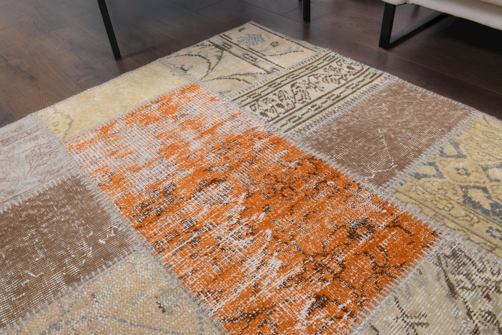 One-of-a-kind 1970s Anatolian vintage patchwork area rug in wool, 6'8" x 9'9"