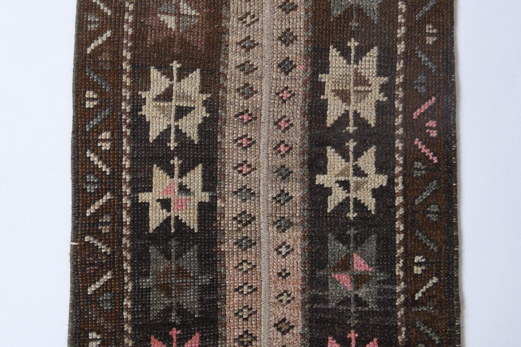 One-of-a-kind 1970s Anatolian vintage patchwork area rug in wool, 1'7" x 2'9"
