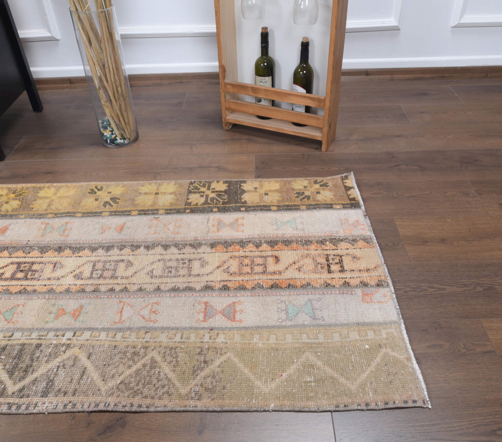 80x331 cm vintage patchwork Anatolian runner rug – Ihlamurnihal, low pile, wool