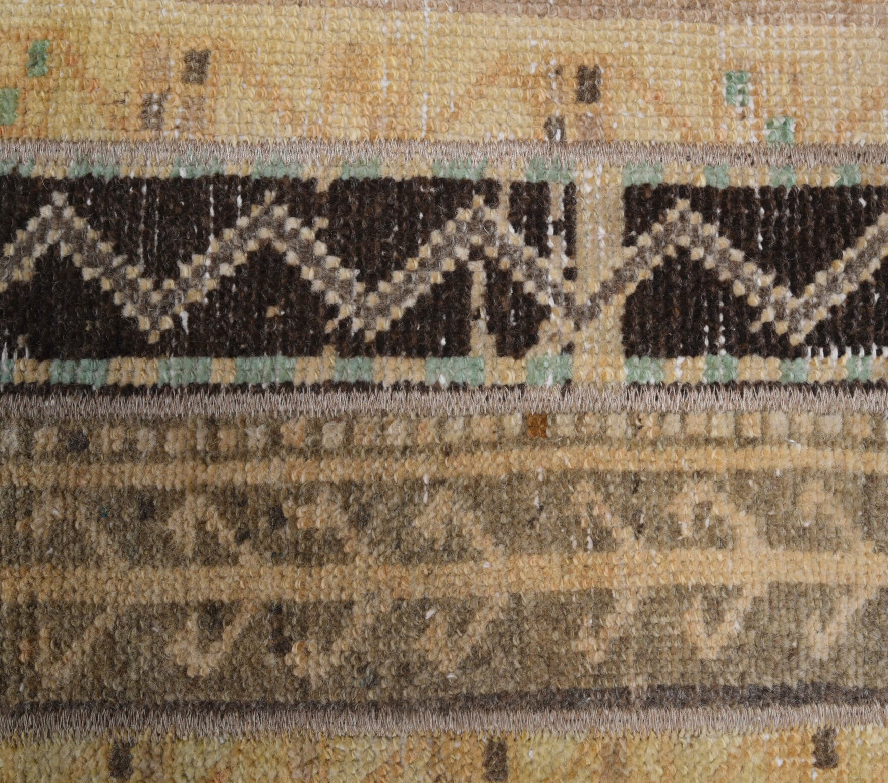 Hurremnisin runner: 1970s handmade Anatolian runner with ikat motifs and fabric backing