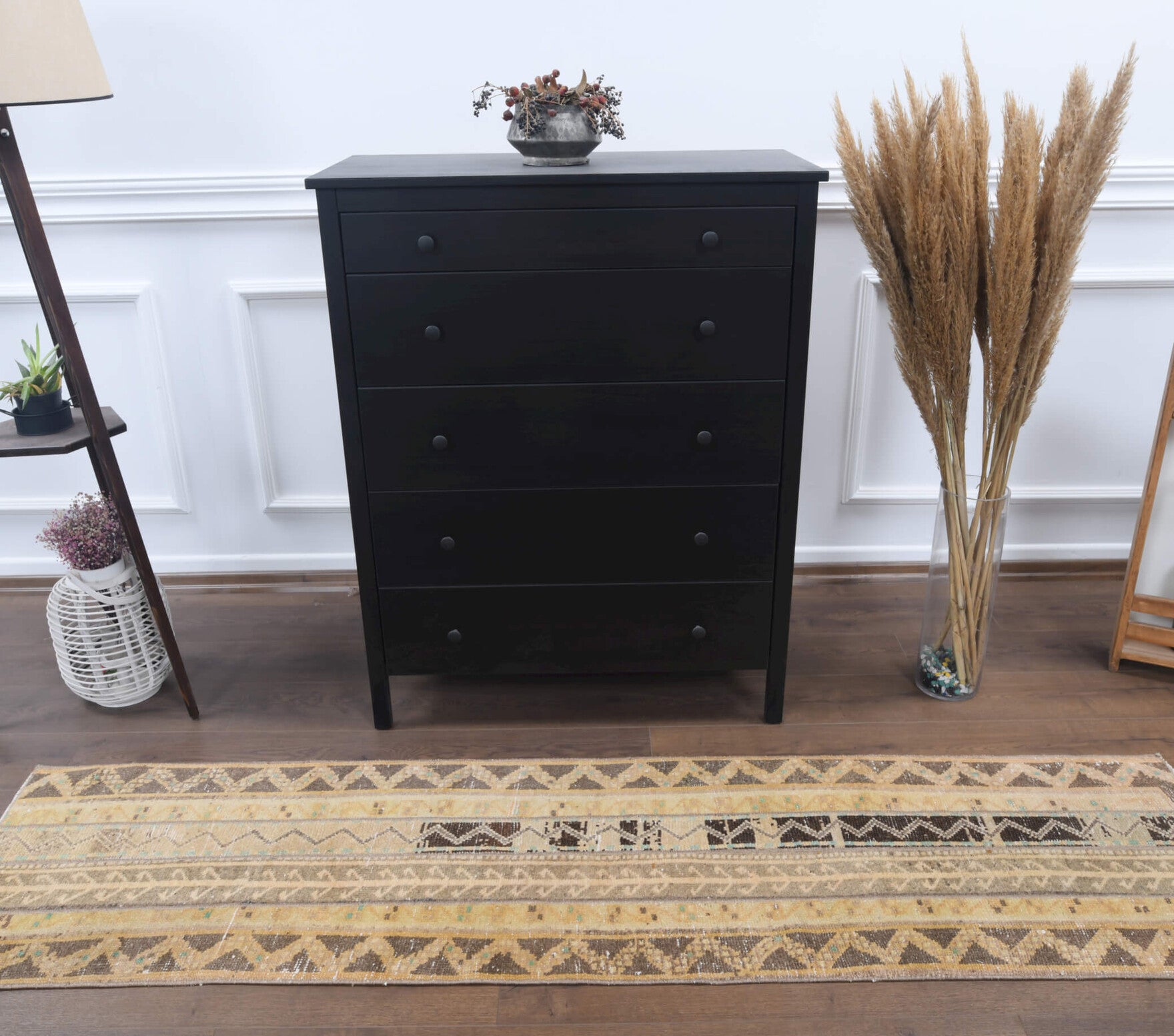 Authentic Anatolian vintage patchwork runner rug (1970s) with ikat design – one-of-a-kind at Fame Rugs