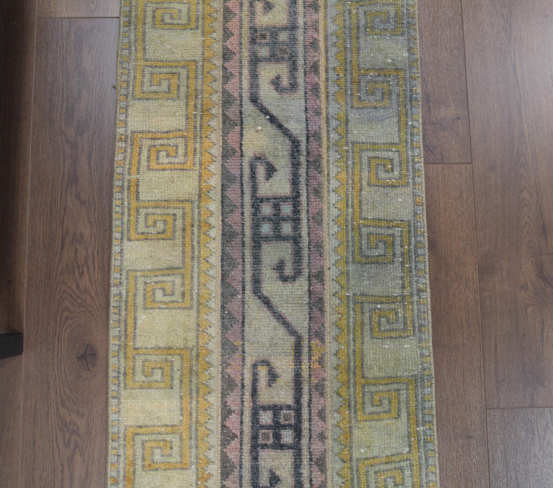 One-of-a-kind 1970s Anatolian vintage patchwork runner rug in wool, 1'9" x 11'3"
