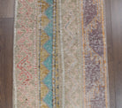Hosyarsu runner: 1970s handmade Anatolian runner with tribal motifs and fabric backing