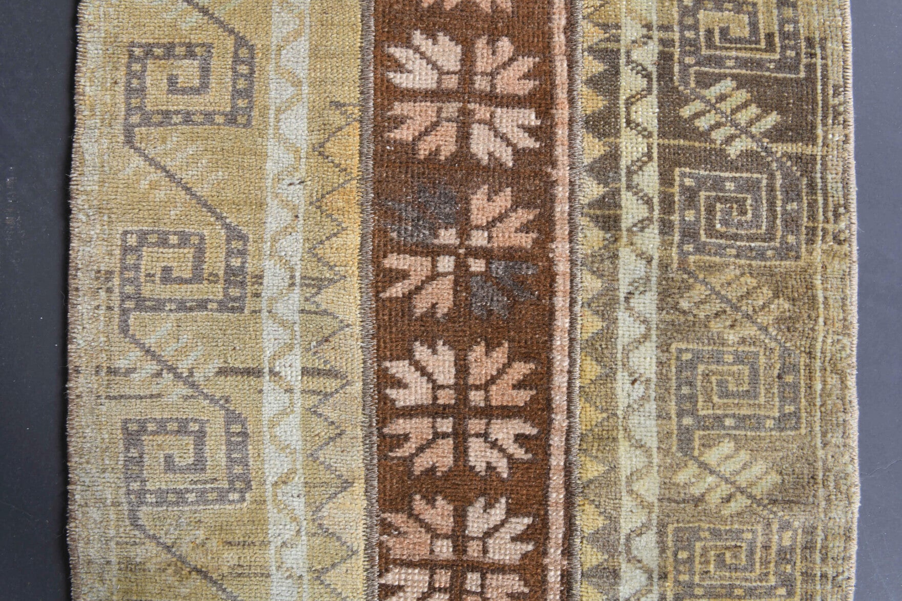 57x186 cm vintage patchwork Anatolian runner rug – Hippophora, low pile, wool