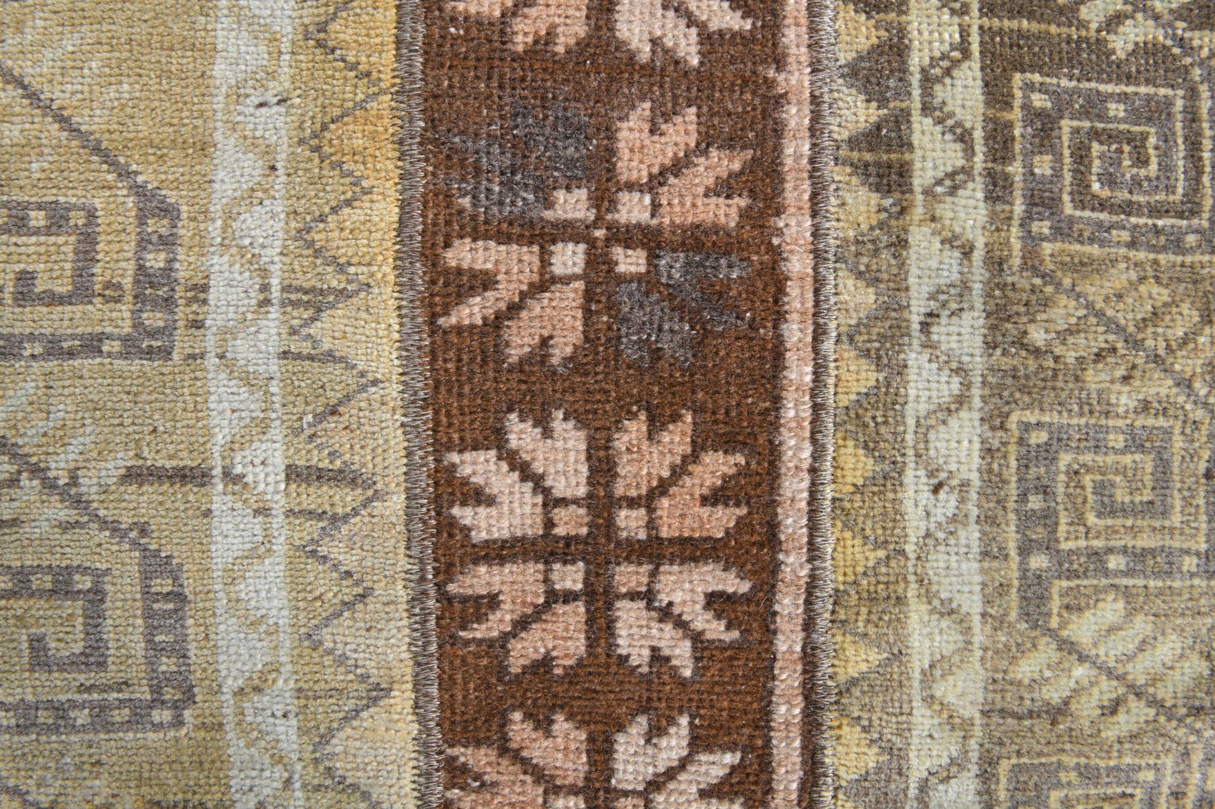 Authentic Anatolian vintage patchwork runner rug (1970s) with ikat design – one-of-a-kind at Fame Rugs