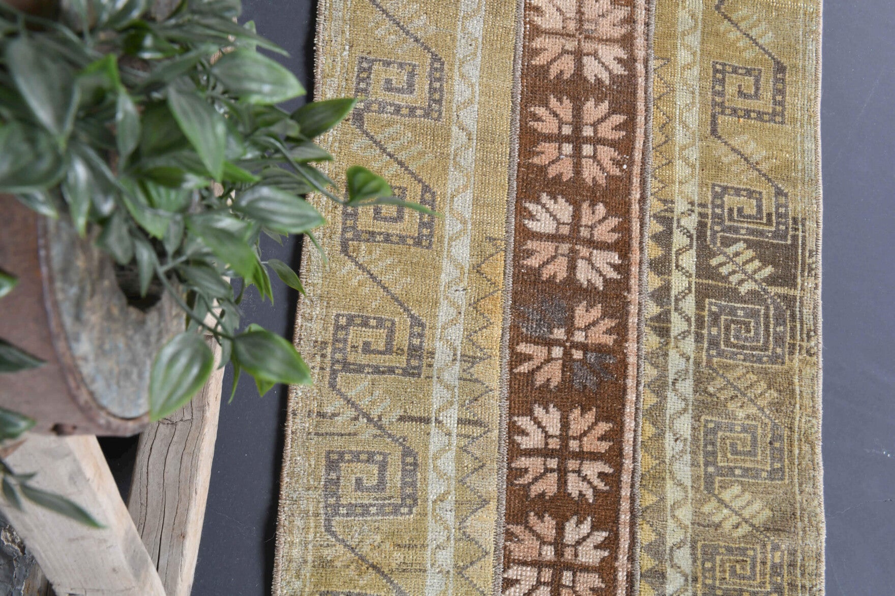 Handmade wool runner from Anatolia, Turkey – Vintage Patchwork Runner Rug 1'10" x 6'1"