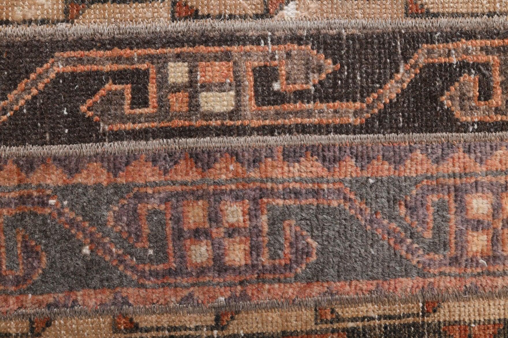 Authentic Anatolian vintage patchwork runner rug (1970s) with tribal design – one-of-a-kind at Fame Rugs