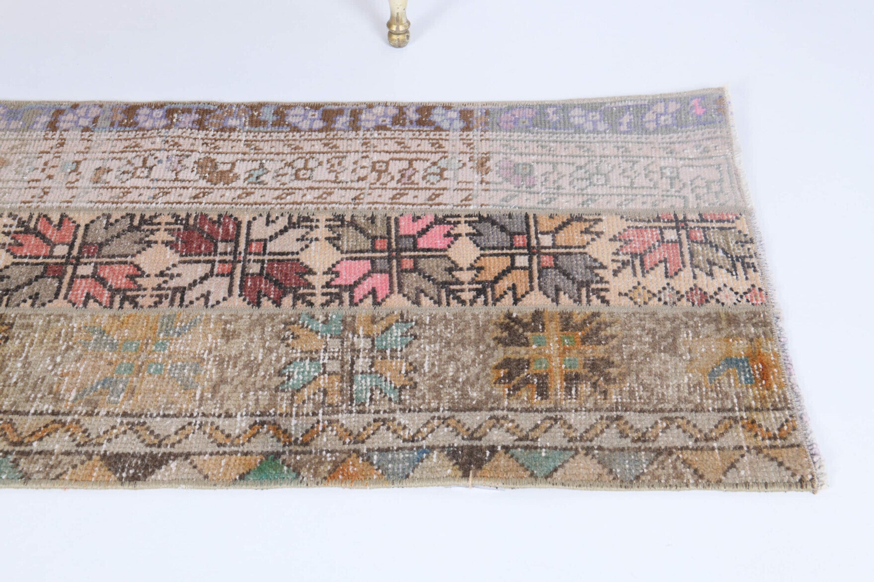 One-of-a-kind 1970s Anatolian vintage patchwork runner rug in wool, 1'10" x 5'10"