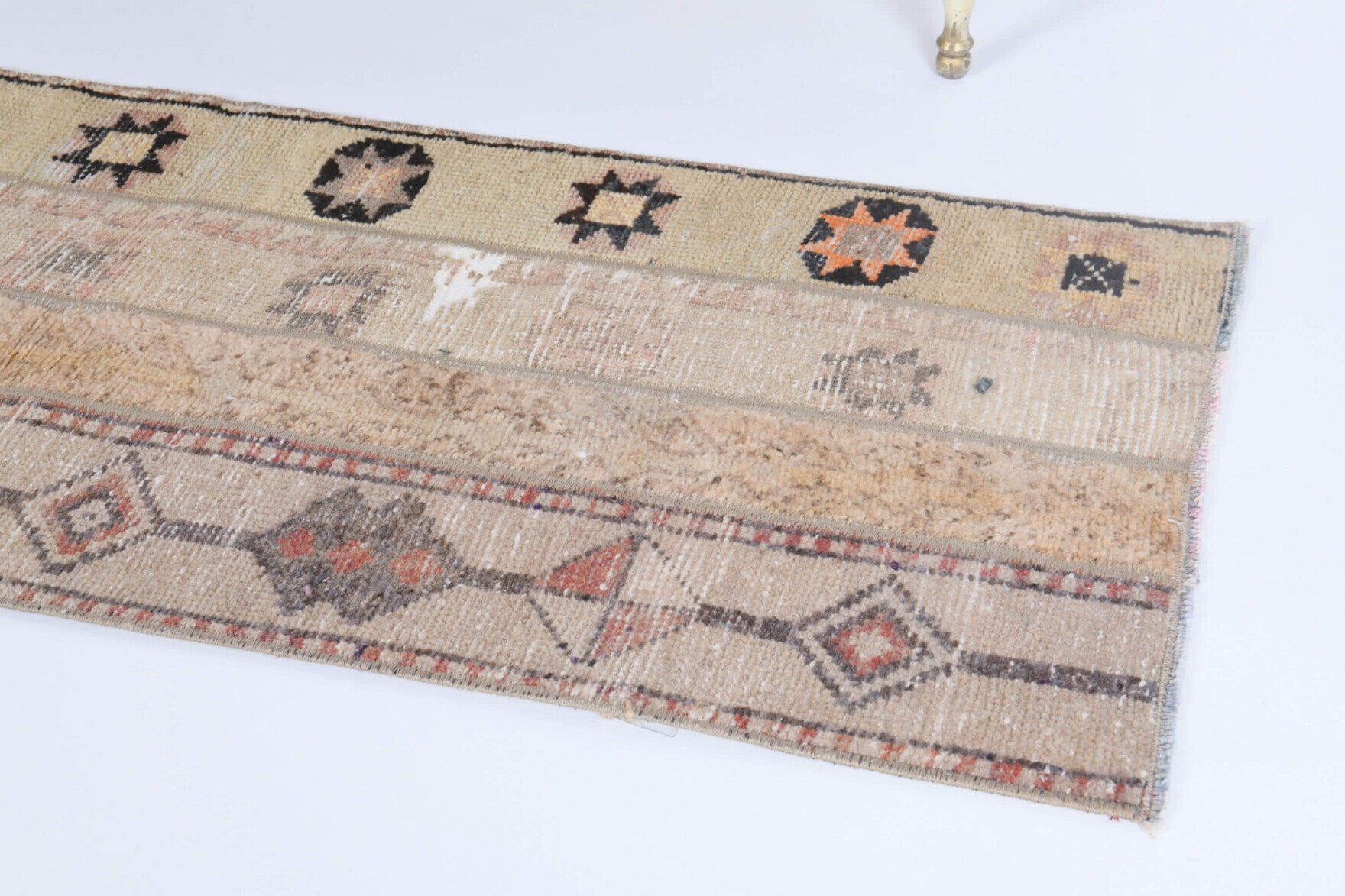 One-of-a-kind 1970s Anatolian vintage patchwork runner rug in wool, 1'10" x 4'11"